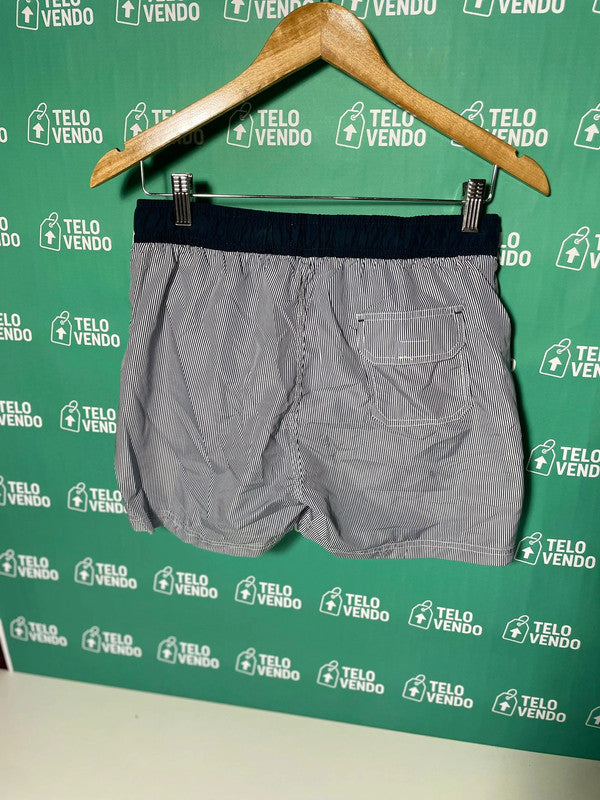 🩳 Costume da bagno uomo a righe sottili blu e bianche