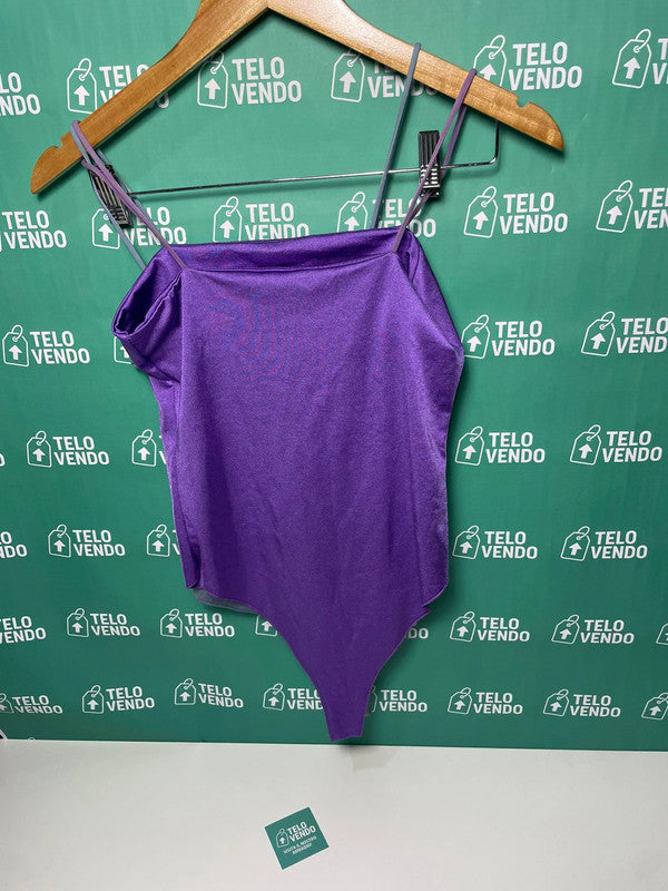 Lotto 2 body satinati – lilla e blu con spalline sottili