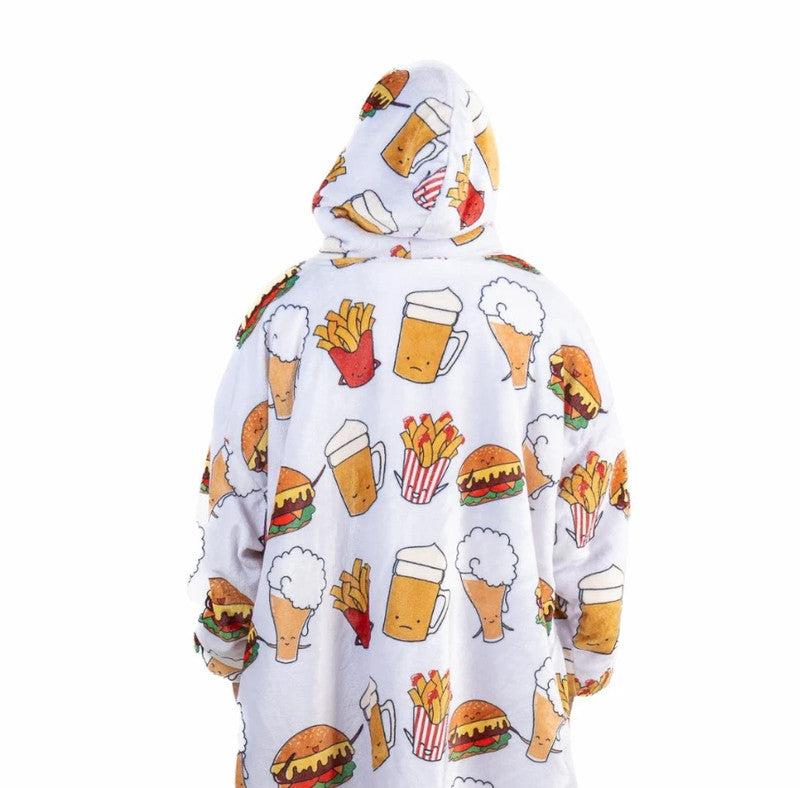 Felpa coperta oversize con cappuccio