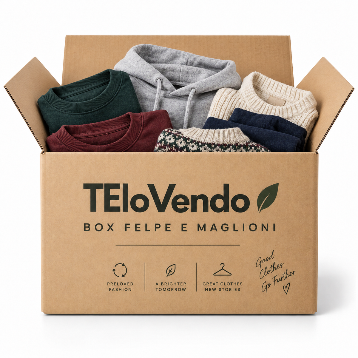Immagine illustrativa della TEloVendo Box Felpe e Maglioni; contenuto assortito variabile