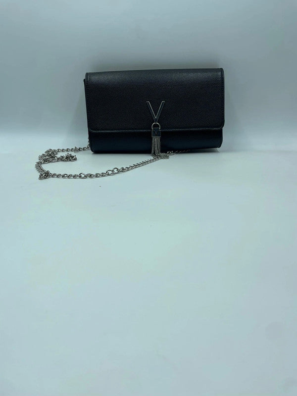 Borsa a tracolla elegante nera con catena