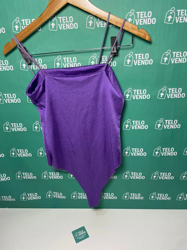 Lotto 2 body satinati – lilla e blu con spalline sottili