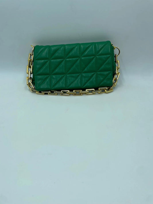 Borsa trapuntata verde smeraldo – con catena dorata