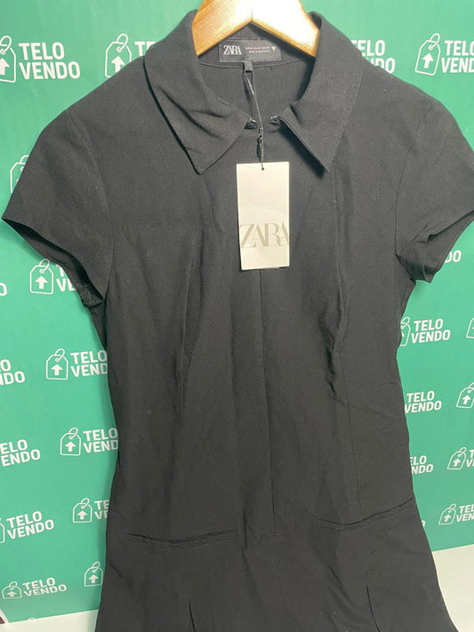 Vestito nero Zara con colletto – taglia M – nuovo con etichetta