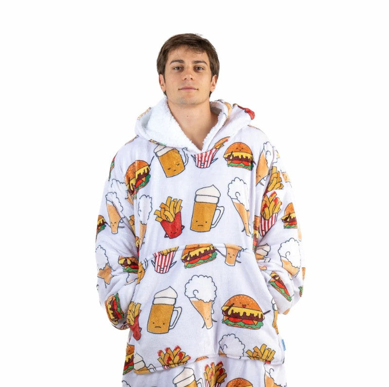 Felpa coperta oversize con cappuccio