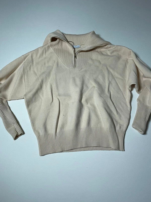 Felpa beige con zip Zara