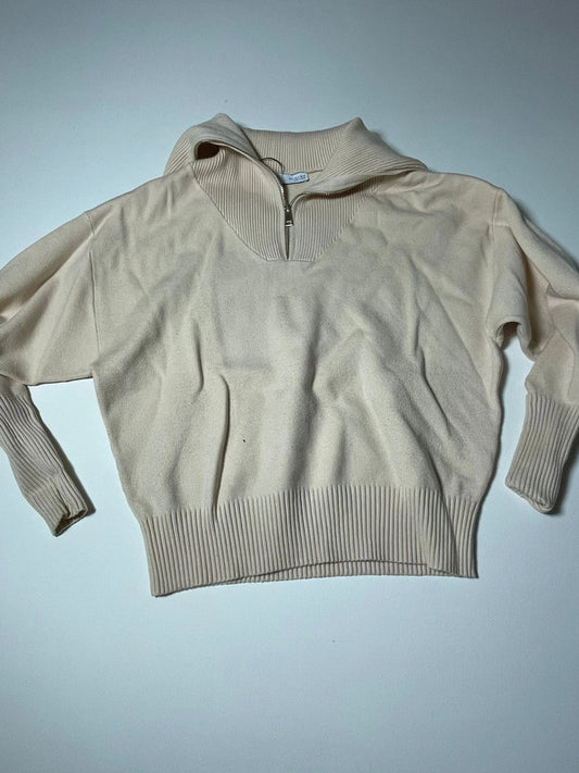 Felpa beige con zip Zara