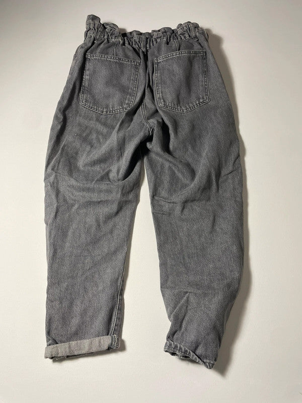 ZARA – Jeans grigi paperbag a vita alta