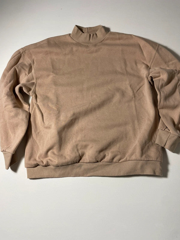 Bershka – Felpa beige basic con collo alto