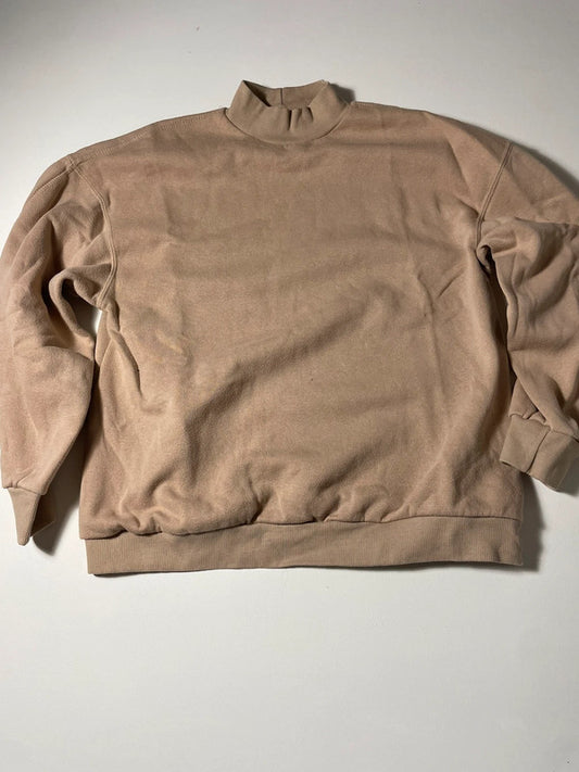 Bershka – Felpa beige basic con collo alto