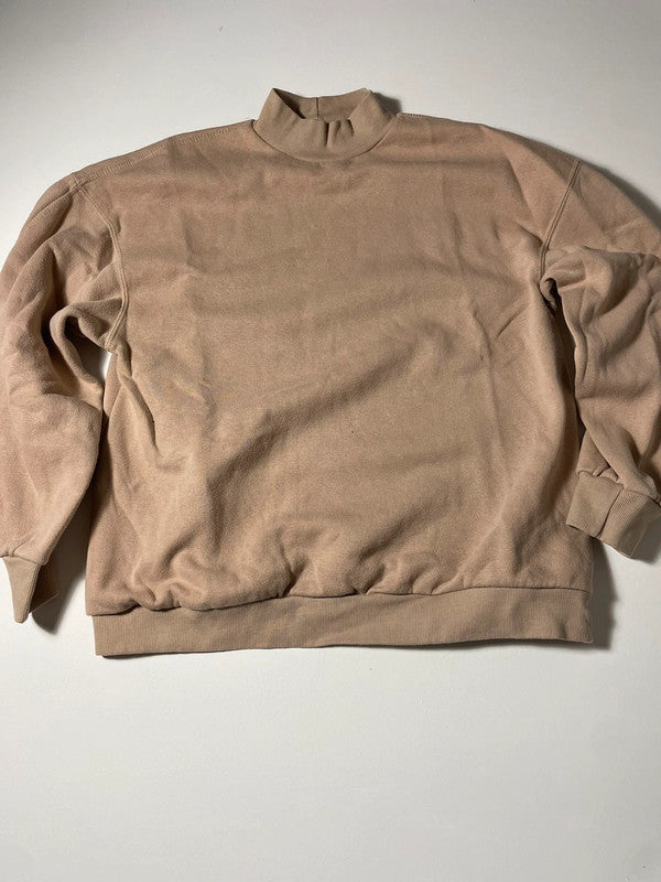 Bershka – Felpa beige basic con collo alto