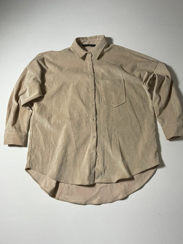 Camicia Zara Basic velluto beige – taglia S