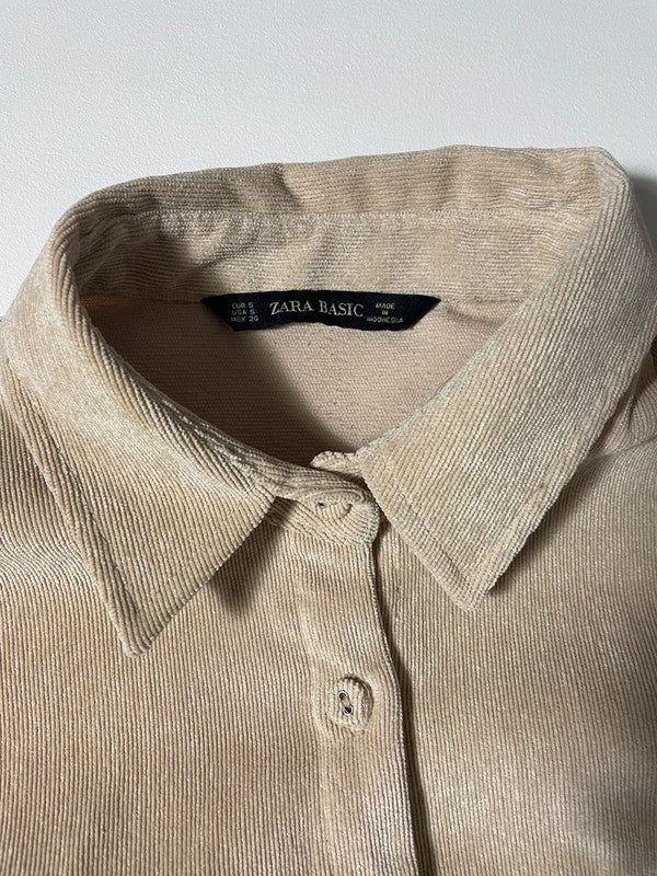 Camicia Zara Basic velluto beige – taglia S