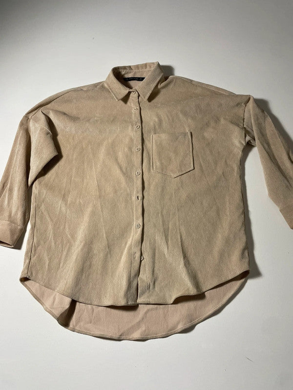 Camicia Zara Basic velluto beige – taglia S