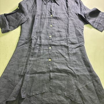 Camicia lunga grigia maniche a tre quarti