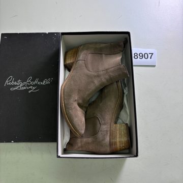 Stivaletti chelsea taupe tacco legno taglia 39