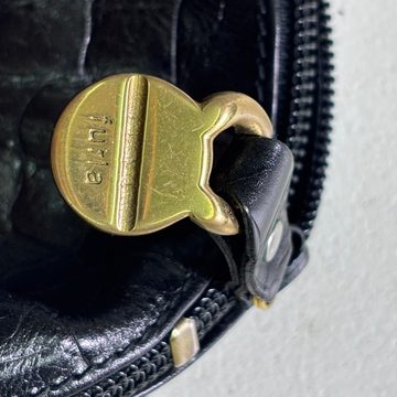 Pochette nera effetto coccodrillo con zip