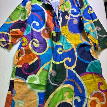 Nice Noise camicia lunga fantasia multicolor spirali