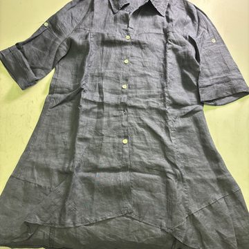 Camicia lunga grigia maniche a tre quarti