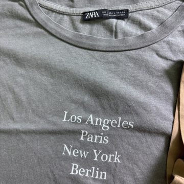 Zara t-shirt grigia stampa città taglia L